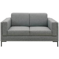 2-SITZER-SOFA in Webstoff Grau  - Silberfarben/Schwarz, Design, Textil/Metall (155/82/90cm) - LOOKS by W.Joop