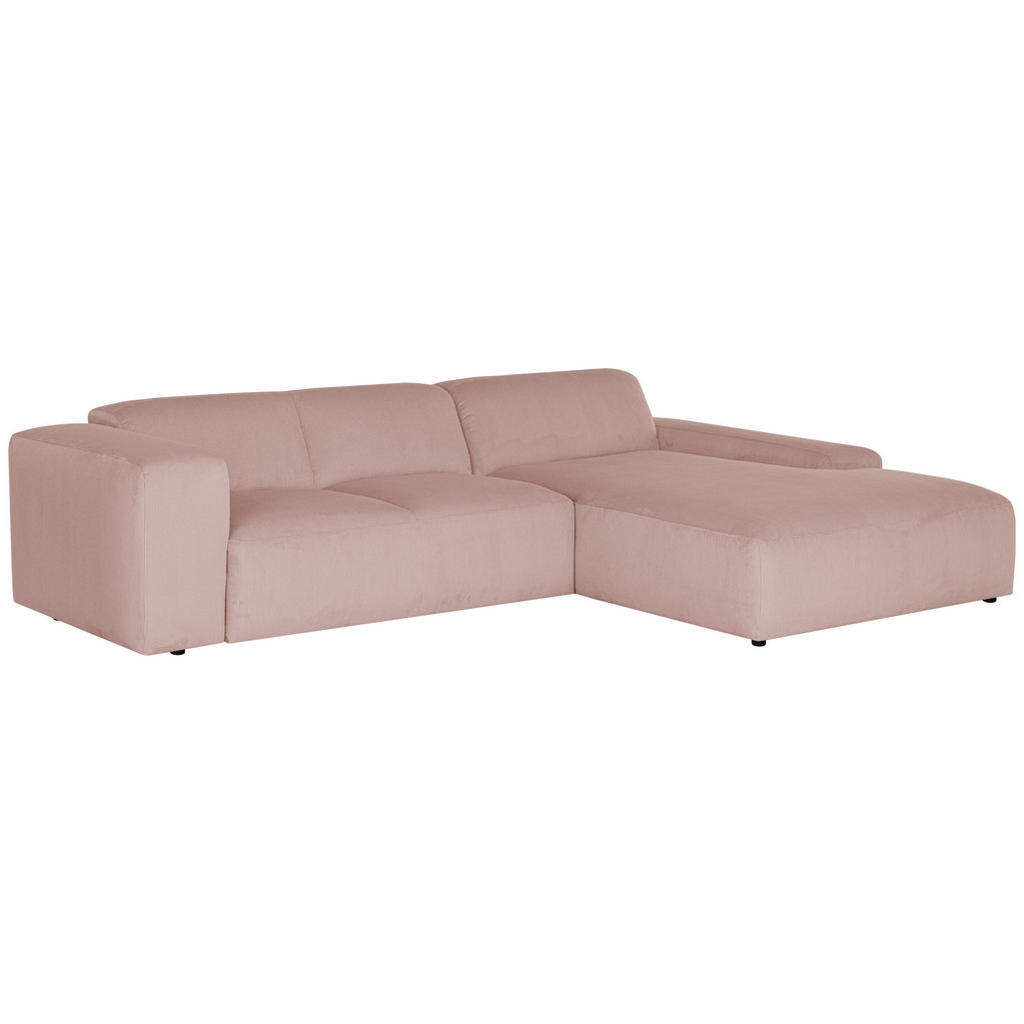 Thumbnail - Mid.you Ecksofa Hannah, Rosa, Textil, 2-3-Sitzer, Ottomane rechts, L-Form, 304x200 cm, Made in EU, Wohnzimmer, Sofas & C...