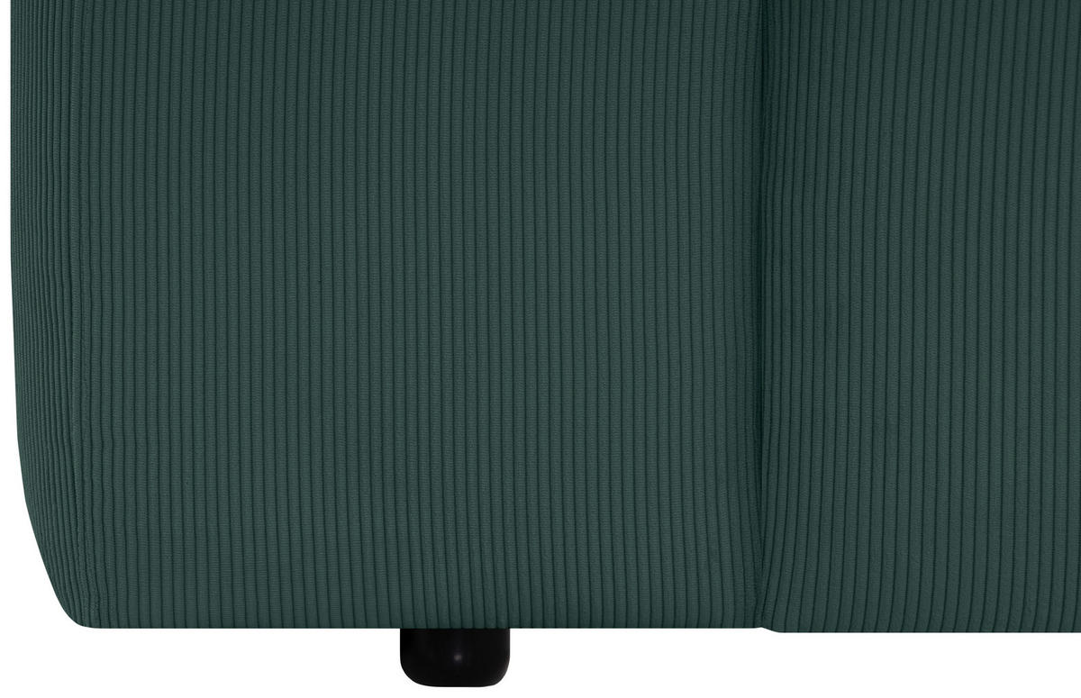 ECKSOFA HANNAH Grün Cord  - Schwarz/Grün, Design, Kunststoff/Textil (252/170cm) - MID.YOU
