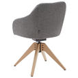 ARMLEHNSTUHL  in Flachgewebe  - Eichefarben/Grau, Design, Holz/Textil (58/82,5-85,25/60cm) - Johann Jakob