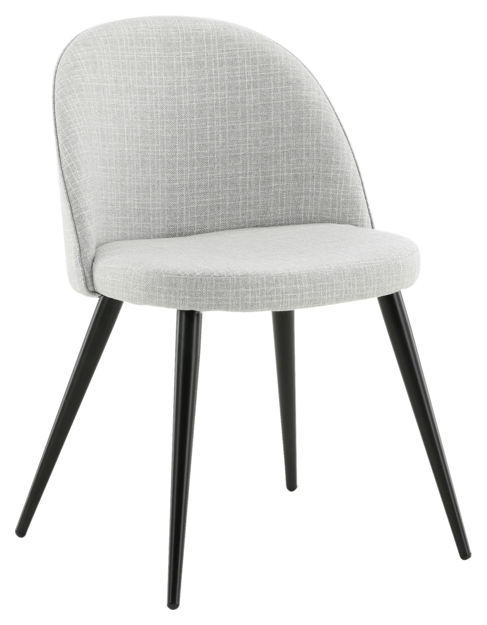 STUHL-SET 2 Stück  in Stahl Textilgeflecht Metall, Textil  - Hellgrau/Schwarz, Design, Textil/Metall (50/77/48cm) - Livetastic