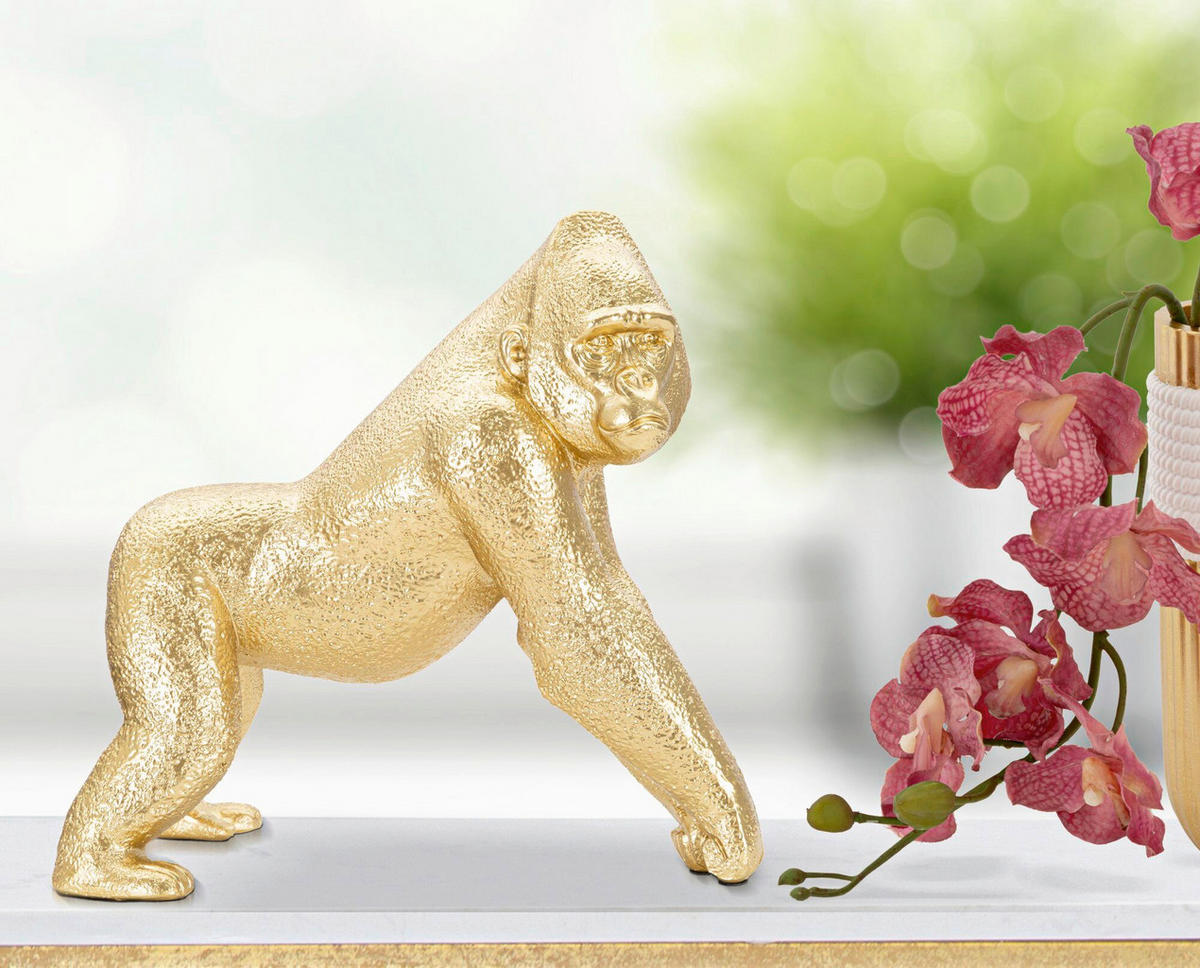 SKULPTUR - Goldfarben, Basics, Kunststoff (24.3/22.8/13.9cm)