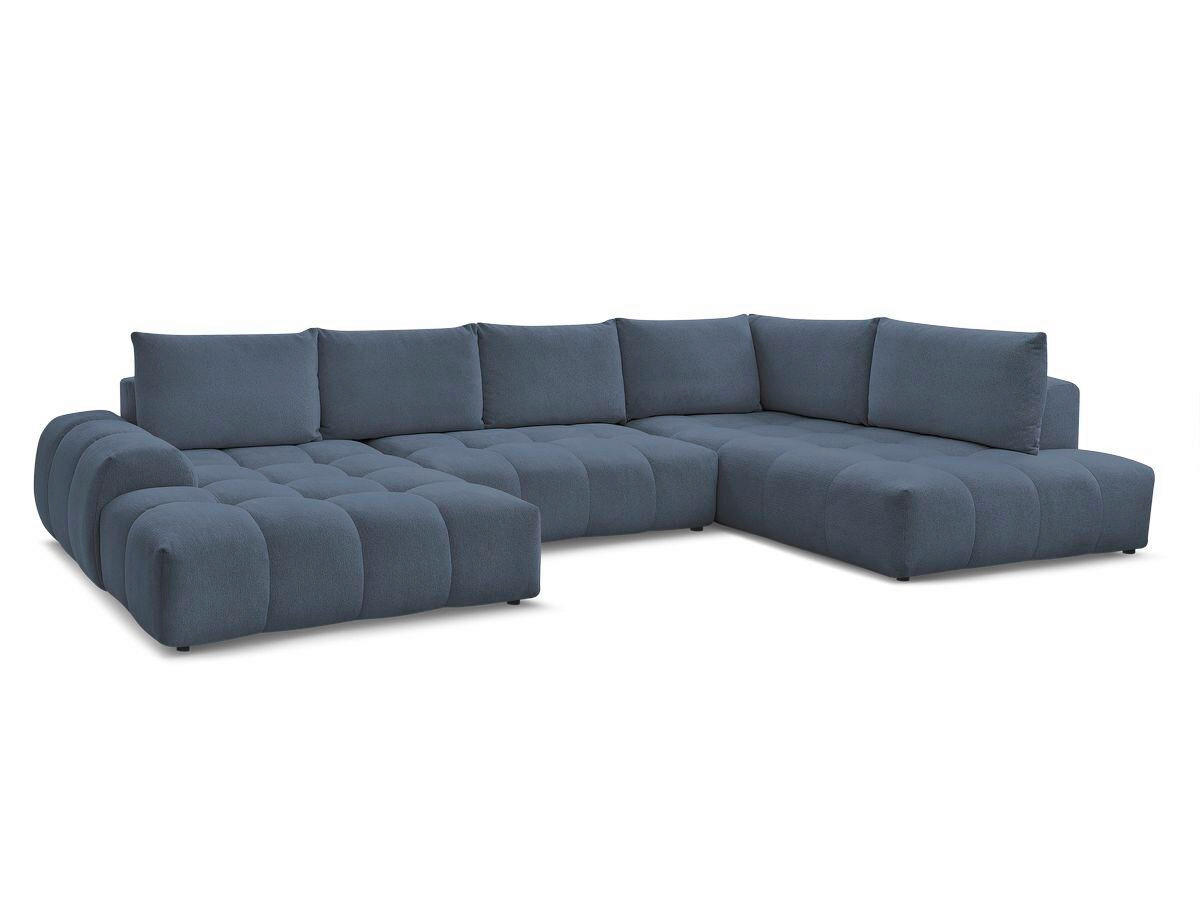 ECKSCHLAFSOFA EVEREST  mit Rücken echt, Armteil links, Armteil rechts Flachgewebe Dunkelblau  - Schwarz/Dunkelblau, MODERN, Kunststoff/Textil (198/423/212cm)