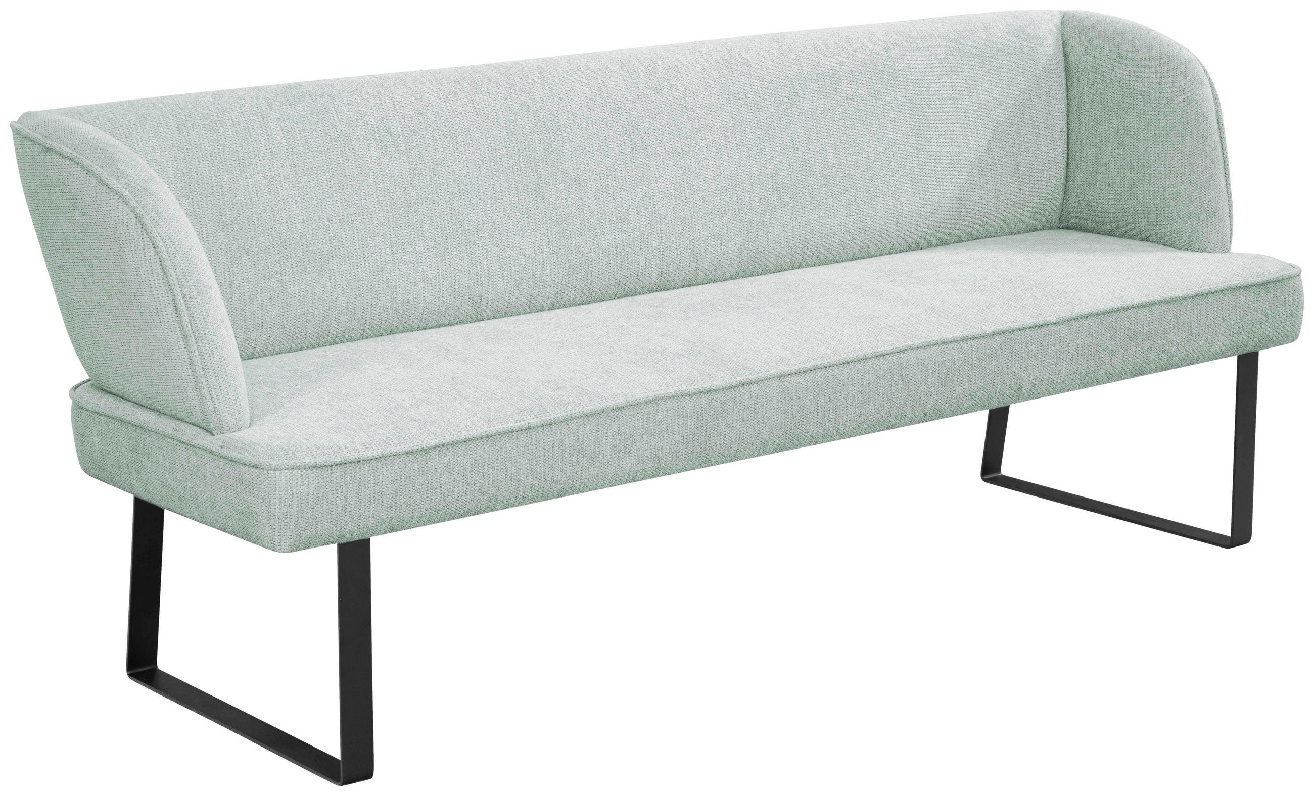 SITZBANK 185/91/66 cm Webstoff Schwarz, Türkis  - Türkis/Schwarz, Design, Textil/Metall (185/91/66cm) - Novel