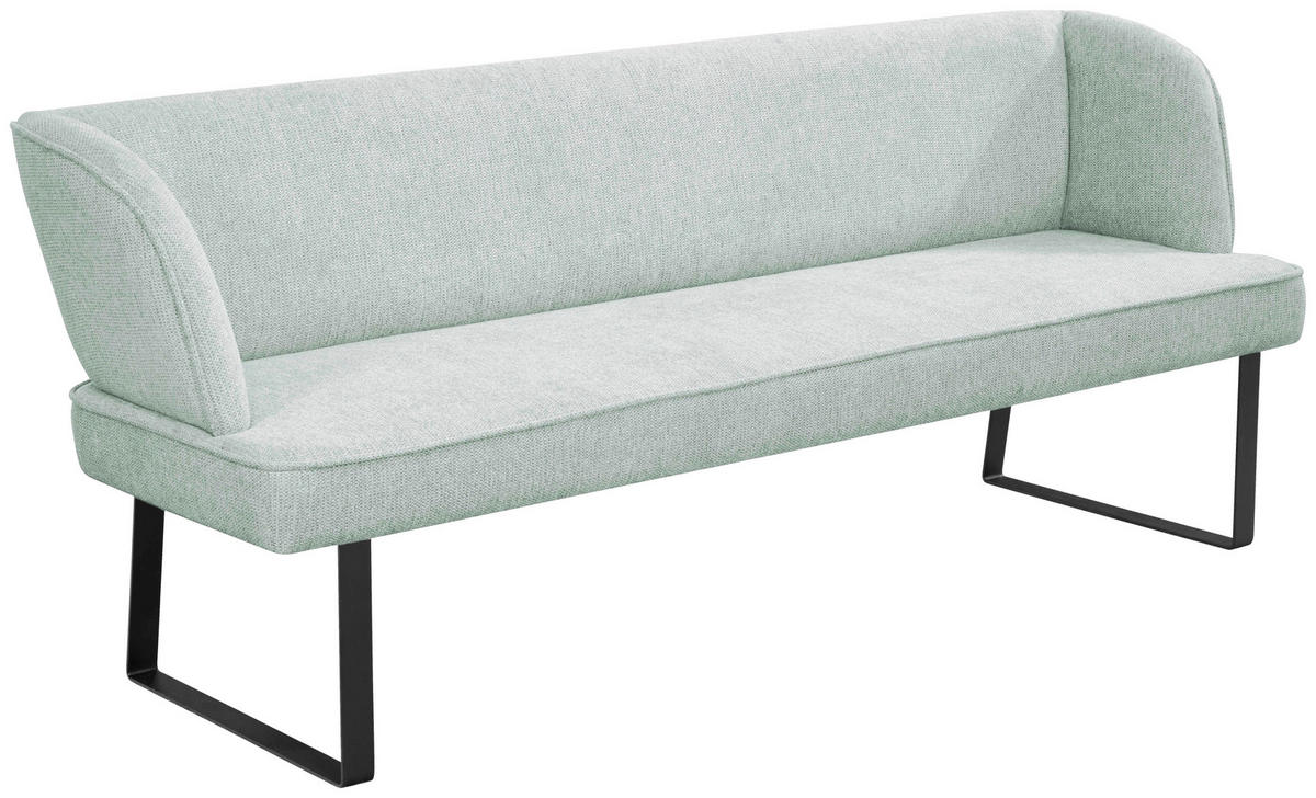 SITZBANK 185/91/66 cm  in Schwarz, Türkis  - Türkis/Schwarz, Design, Textil/Metall (185/91/66cm) - Novel