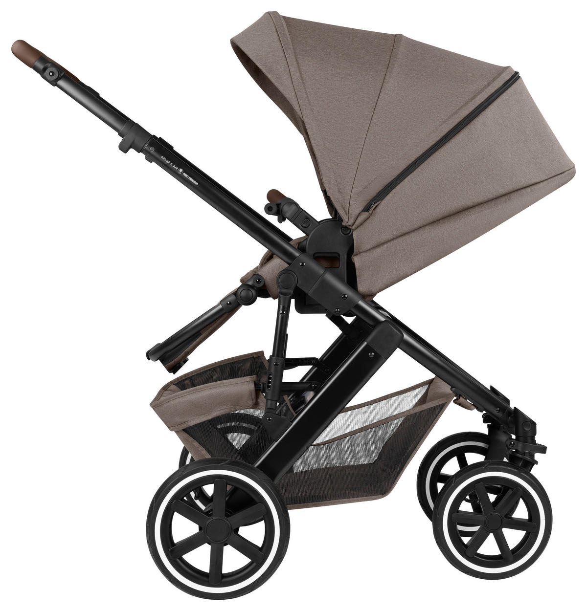 KINDERWAGENSET  Salsa 5 Air Frühjahrs-Set  Nature  - Graubraun/Schwarz, Basics, Textil/Metall (63/118/95.5cm) - ABC Design