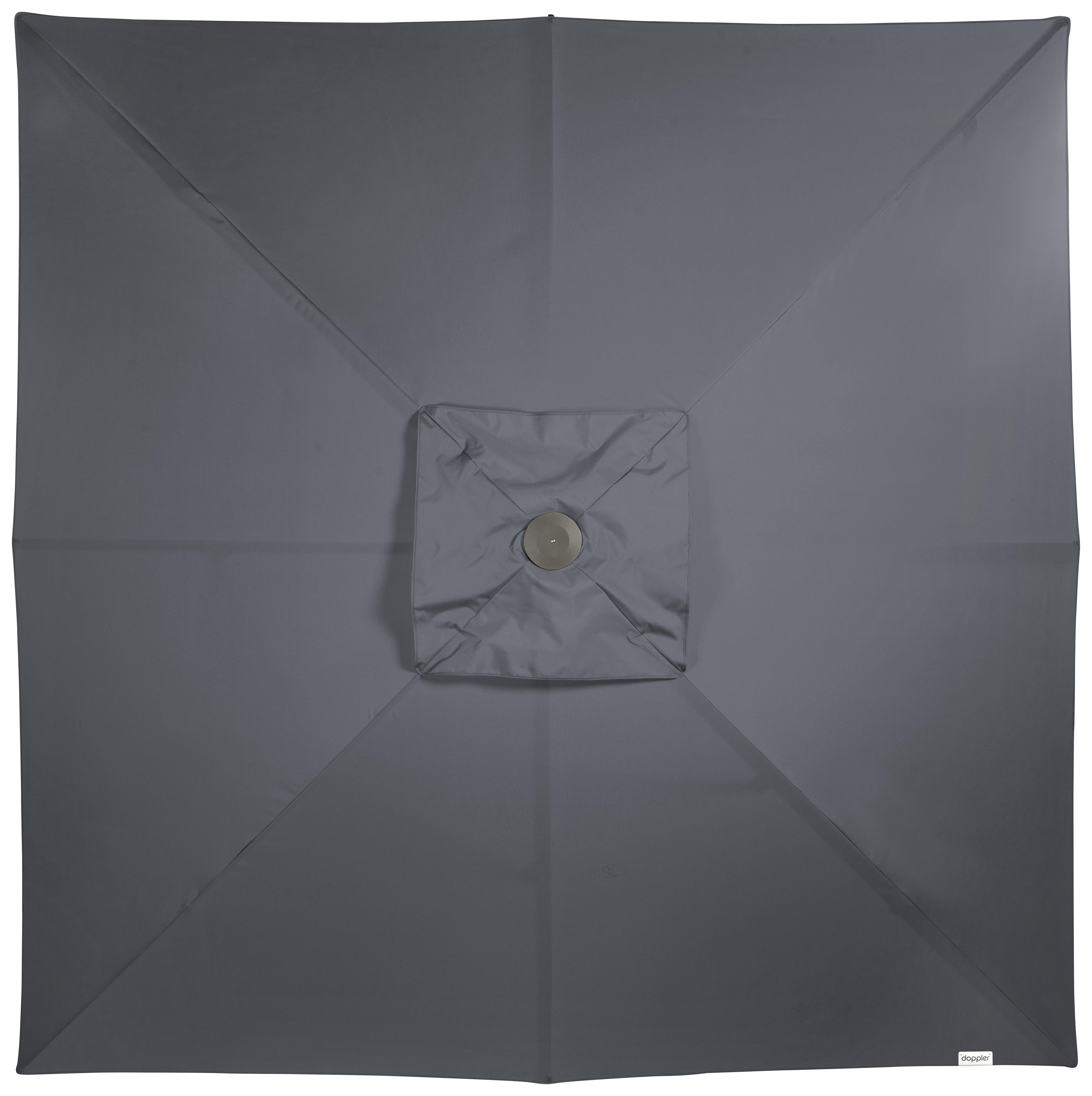 SONNENSCHIRM 350X350 cm Anthrazit  - Anthrazit/Silberfarben, Basics, Textil/Metall (350/350cm) - Doppler