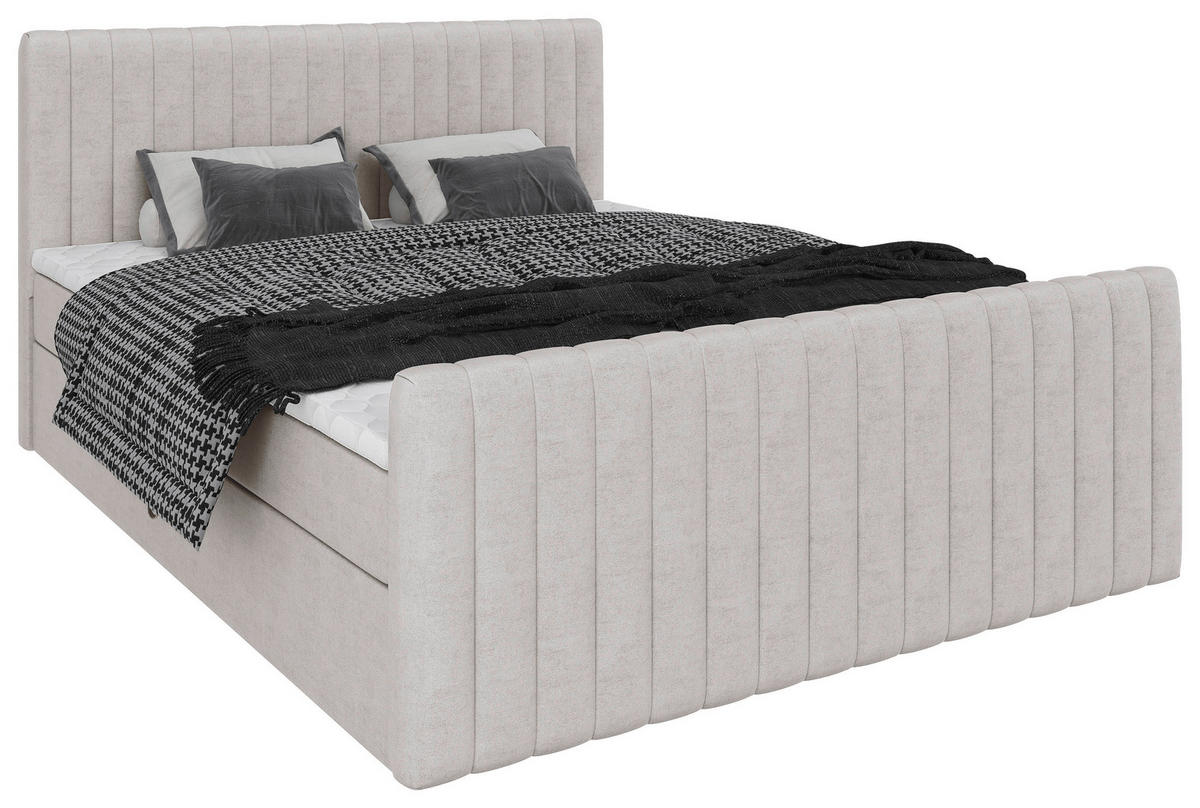 BOXBETT 160/200 cm  in Beige  - Beige/Schwarz, Basics, Kunststoff/Textil (160/200cm) - Carryhome