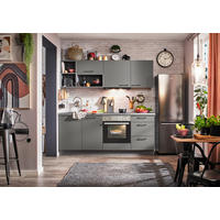 KÜCHENLEERBLOCK 205 cm   in Anthrazit  - Anthrazit/Schwarz, KONVENTIONELL, Holzwerkstoff/Metall (205cm) - Express