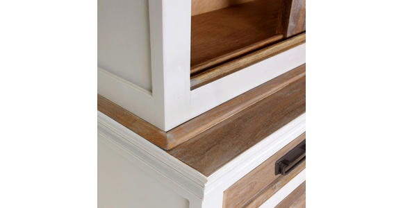 BUFFET 200/200/40 cm  in Naturfarben, Weiß  - Schwarz/Naturfarben, Design, Holz/Metall (200/200/40cm) - Landscape