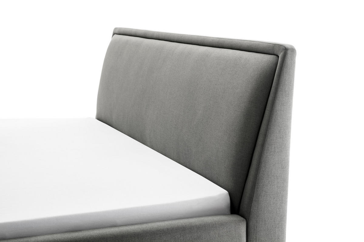 POLSTERBETT 160/200 cm,  in Hellgrau,  - Eichefarben/Hellgrau, KONVENTIONELL, Holz/Textil (160/200cm) - Livetastic