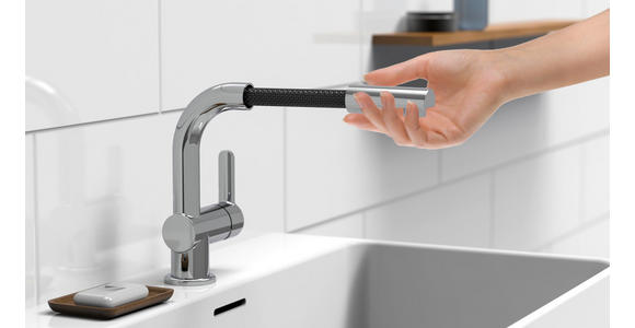 WASCHTISCHARMATUR 5/22,5/19,5 cm - Chromfarben, Basics, Metall (5/22,5/19,5cm) - Xora