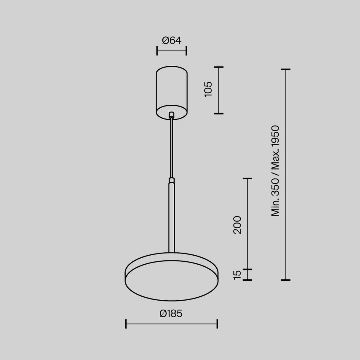 PENDELLEUCHTE Plato 18.5/195 cm  - Weiß, Design, Metall (18.5/195cm) - MAYTONI