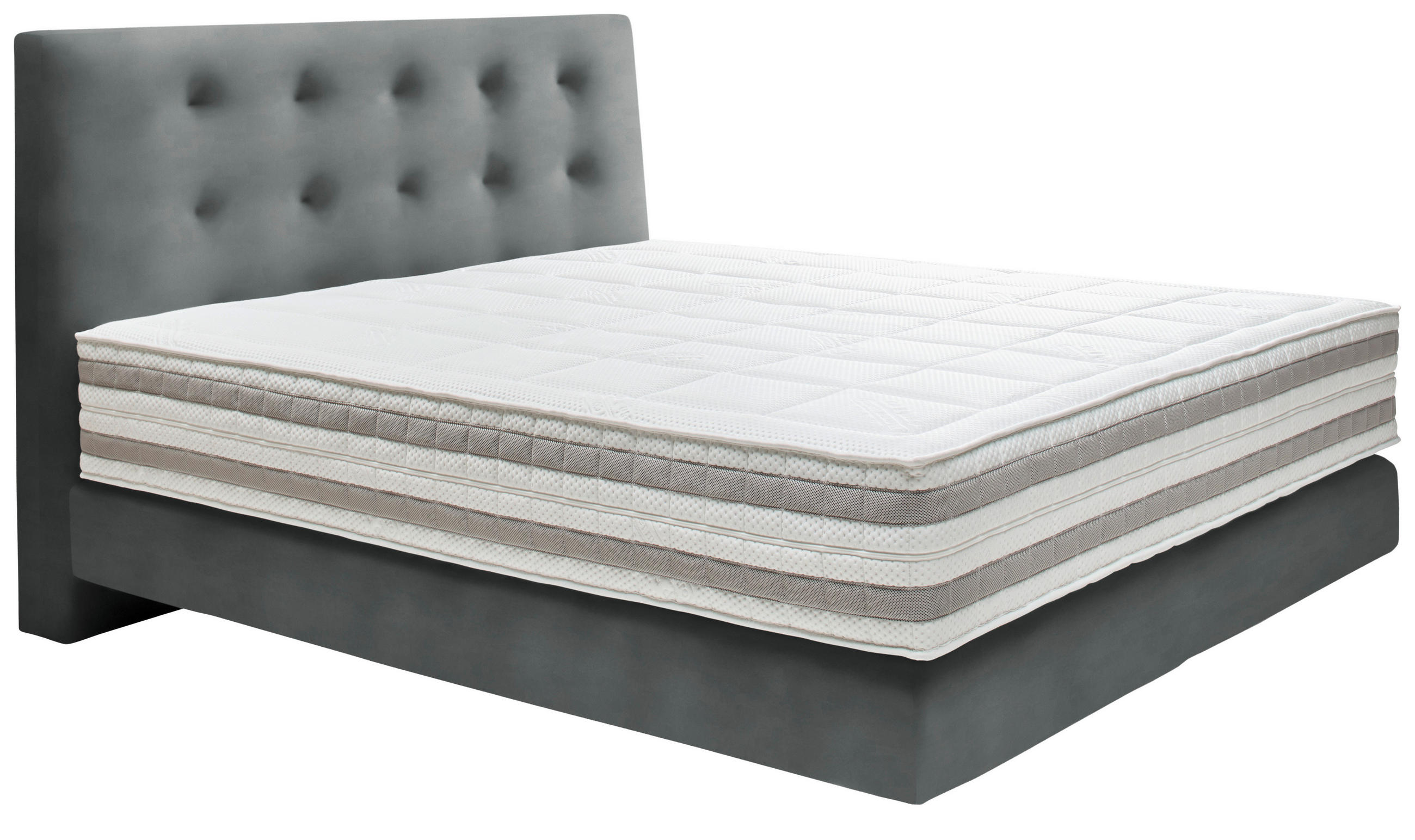 BOXSPRINGBETT 160/200 cm  in Anthrazit  - Anthrazit, KONVENTIONELL, Holz/Textil (160/200cm) - Dieter Knoll