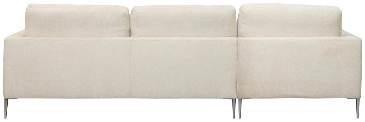 ECKSOFA Beige Chenille  - Beige/Silberfarben, KONVENTIONELL, Textil/Metall (143/284cm) - Carryhome