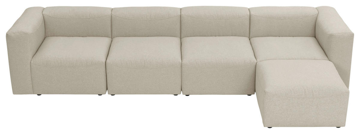 ECKSOFA in Flachgewebe Creme   - Creme, Design, Kunststoff/Textil (350/73/175cm) - Max Winzer