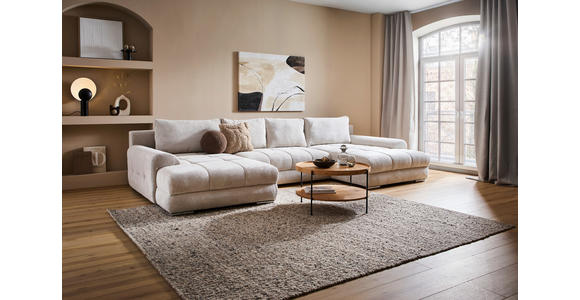 WOHNLANDSCHAFT in Cord Naturfarben  - Chromfarben/Naturfarben, KONVENTIONELL, Kunststoff/Textil (180/376/180cm) - Carryhome