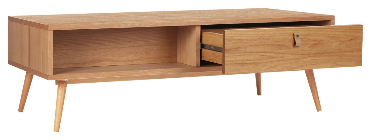 COUCHTISCH Eiche furniert, massiv 120/60/40 cm rechteckig Eichefarben  - Eichefarben/Braun, Design, Holz/Holzwerkstoff (120/60/40cm) - Boxxx