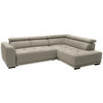 ECKSOFA in Feincord Beige  284/205 cm  - Beige/Schwarz, Design, Kunststoff/Textil (284/205cm) - Xora