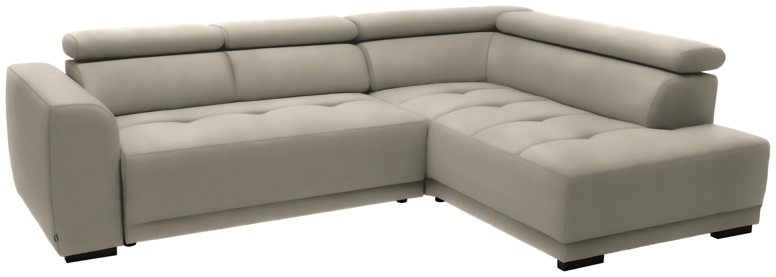 ECKSOFA in Feincord Beige  284/205 cm  - Beige/Schwarz, Design, Kunststoff/Textil (284/205cm) - Xora