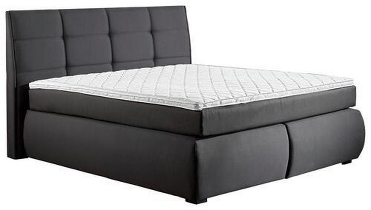 PAT BOXSPRING  gri  - negru/gri, Konventionell, textil/material pe bază de lemn (181/125/220cm) - Xora