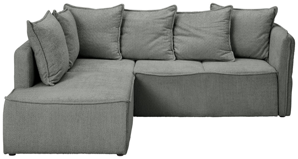 ECKSOFA in Chenille Grau  - Schwarz/Grau, Konventionell, Kunststoff/Textil (193/233cm) - Carryhome