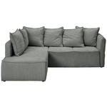 ECKSOFA in Chenille Grau  - Schwarz/Grau, KONVENTIONELL, Kunststoff/Textil (193/233cm) - Carryhome