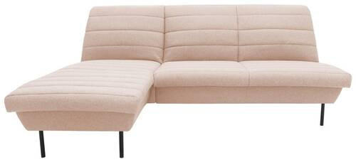 ECKSOFA in Webstoff Creme  - Creme/Schwarz, Design, Textil/Metall (168/214cm) - LOOKS by W.Joop