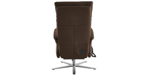 RELAXSESSEL in Leder Braun - Edelstahlfarben/Braun, Design, Leder/Metall (70/124/85cm) - Cantus