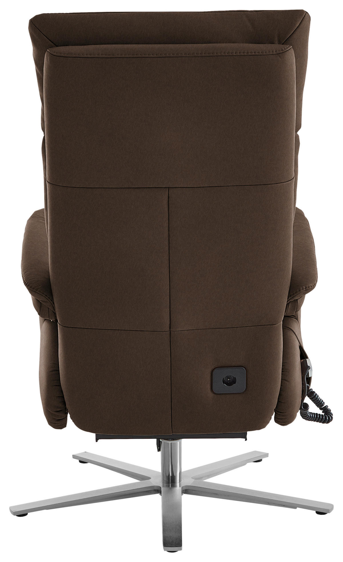 RELAXSESSEL in Leder Braun  - Edelstahlfarben/Braun, Design, Leder/Metall (70/124/85cm) - Cantus