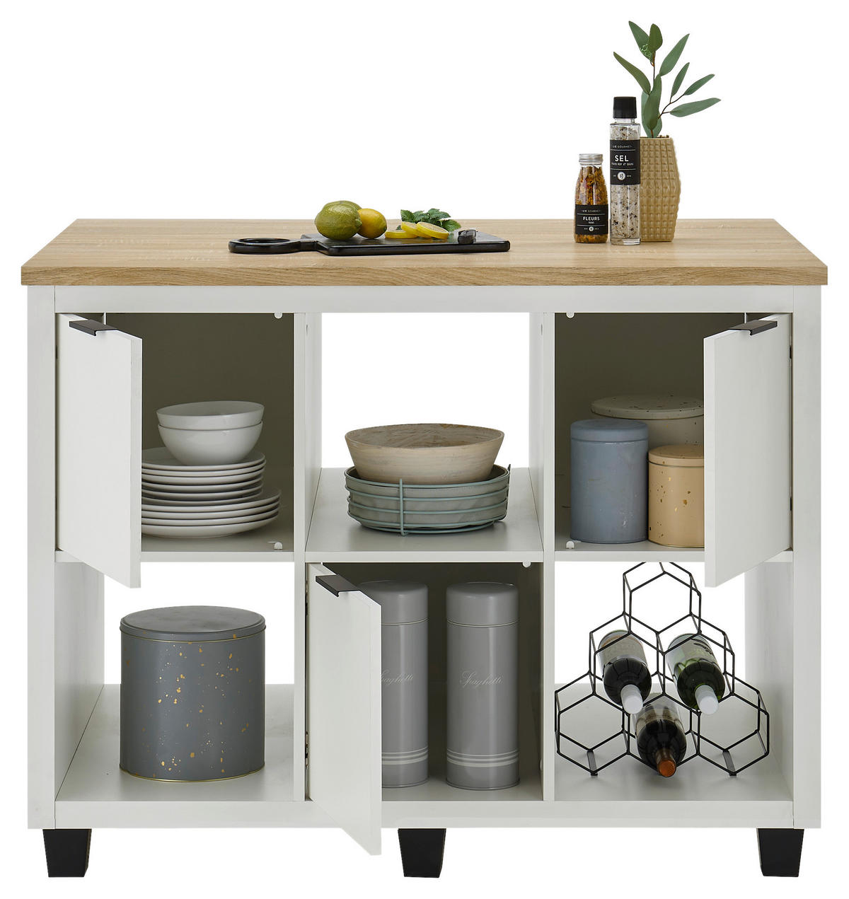 KUCHYNSKÝ OSTROVČEK - čierna/biela, Design, kompozitné drevo/plast (119/91/82cm) - MID.YOU