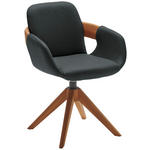 ARMLEHNSTUHL  Lederauswahl, Stoffauswahl, Typenauswahl, Sitzfläche 360° drehbar, automatische Rückholfunktion  Echtleder  - Eichefarben/Cognac, Natur, Leder/Holz (60/86/60cm) - Valnatura