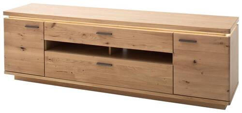TV DIEL, trámový dub, dub bianco, 210/68/50 cm - sivá/dub bianco, Design, kov/drevo (210/68/50cm) - Linea Natura
