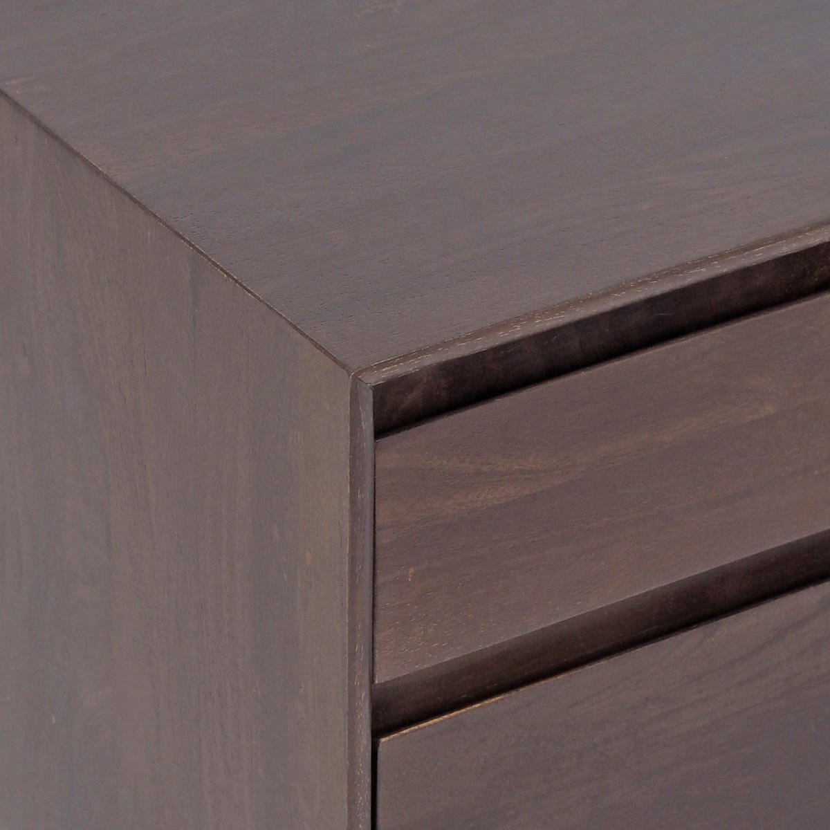 ÉJJELISZEKRÉNY keményfa mangófa diószínű  - fekete/diószínű, Modern, fa/fém (40/50/35cm) - MID.YOU