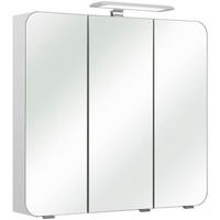 OMARA Z OGLEDALOM 75/70/20 cm  - barve kroma/bela, Konvencionalno, steklo/leseni material (75/70/20cm) - Xora