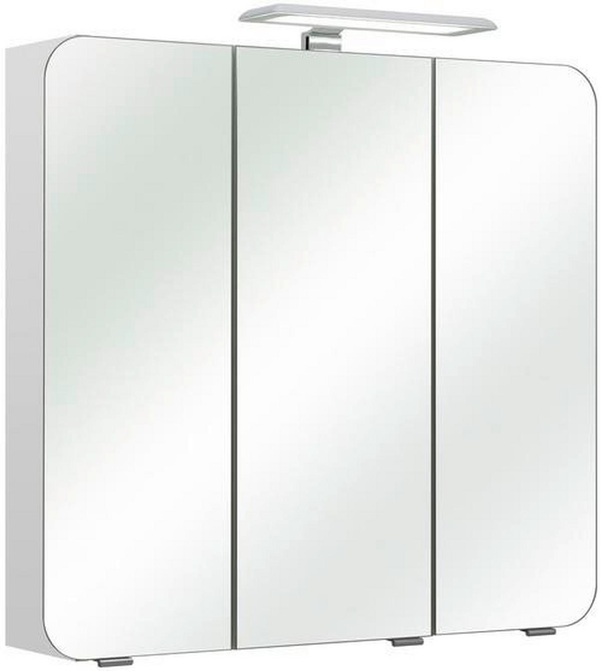 OMARA Z OGLEDALOM 75/70/20 cm  - barve kroma/bela, Konvencionalno, steklo/leseni material (75/70/20cm) - Xora