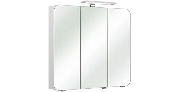 SPIEGELSCHRANK 75/70/20 cm - Chromfarben/Weiß, KONVENTIONELL, Glas/Holzwerkstoff (75/70/20cm) - Xora