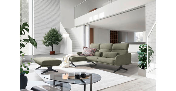 ECKSOFA in Flachgewebe Greige  152/259 cm  - Greige/Schwarz, Design, Textil/Metall (152/259cm) - Dieter Knoll