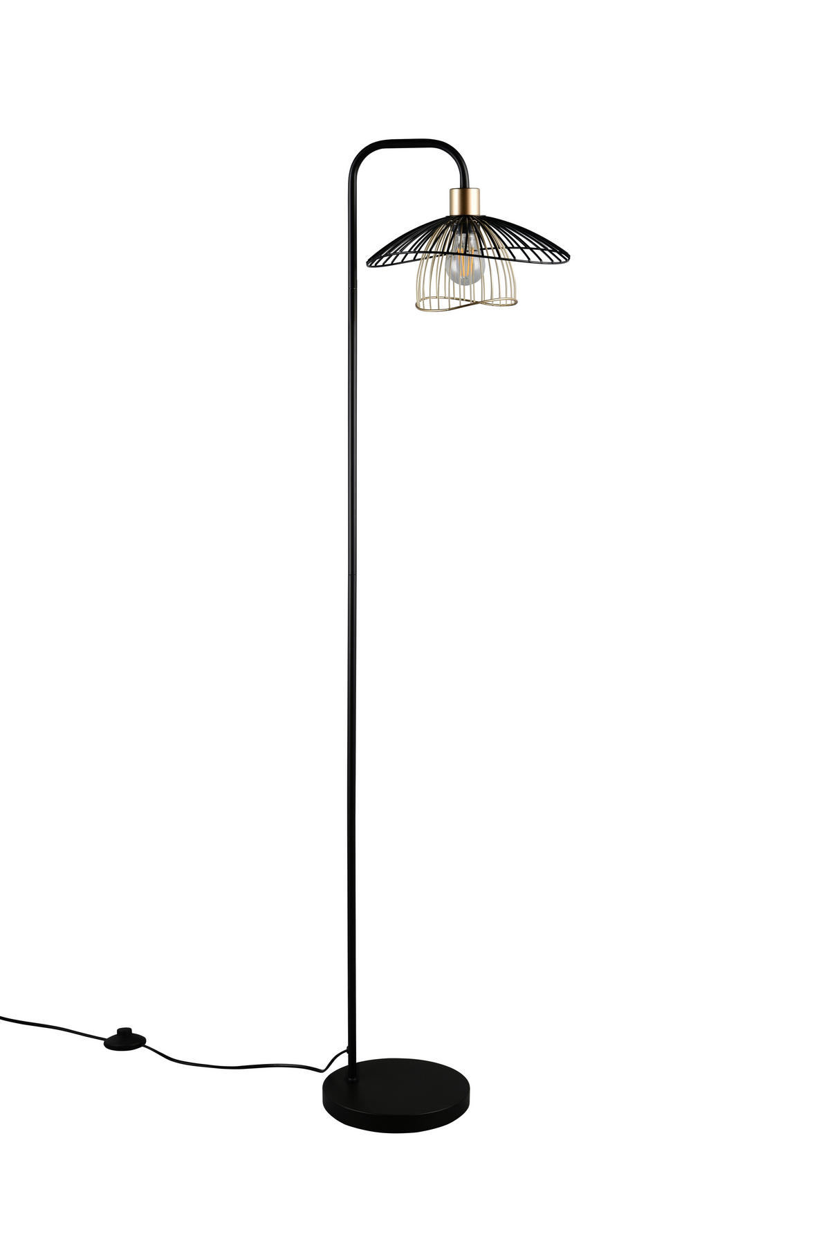 Lampadar  37,5/155/30 cm   - auriu/negru, Basics, metal (37,5/155/30cm)