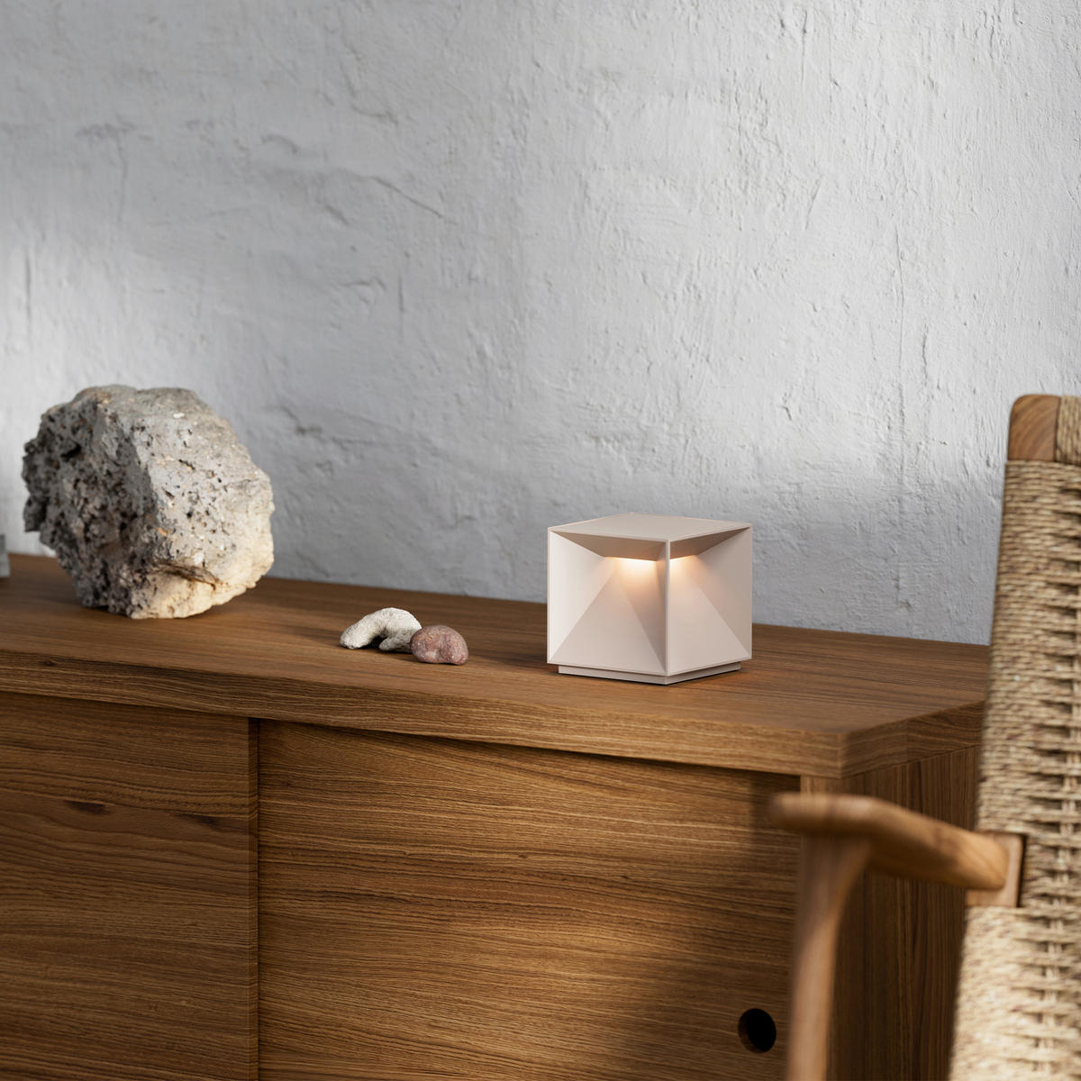 AKKU-TISCHLEUCHTE Nutalis 10/10/10 cm   - Beige, Design, Metall (10/10/10cm)