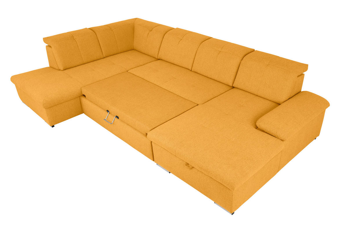 WOHNLANDSCHAFT Gelb  - Gelb/Grau, Design, Textil/Metall (173/328/215cm) - MID.YOU