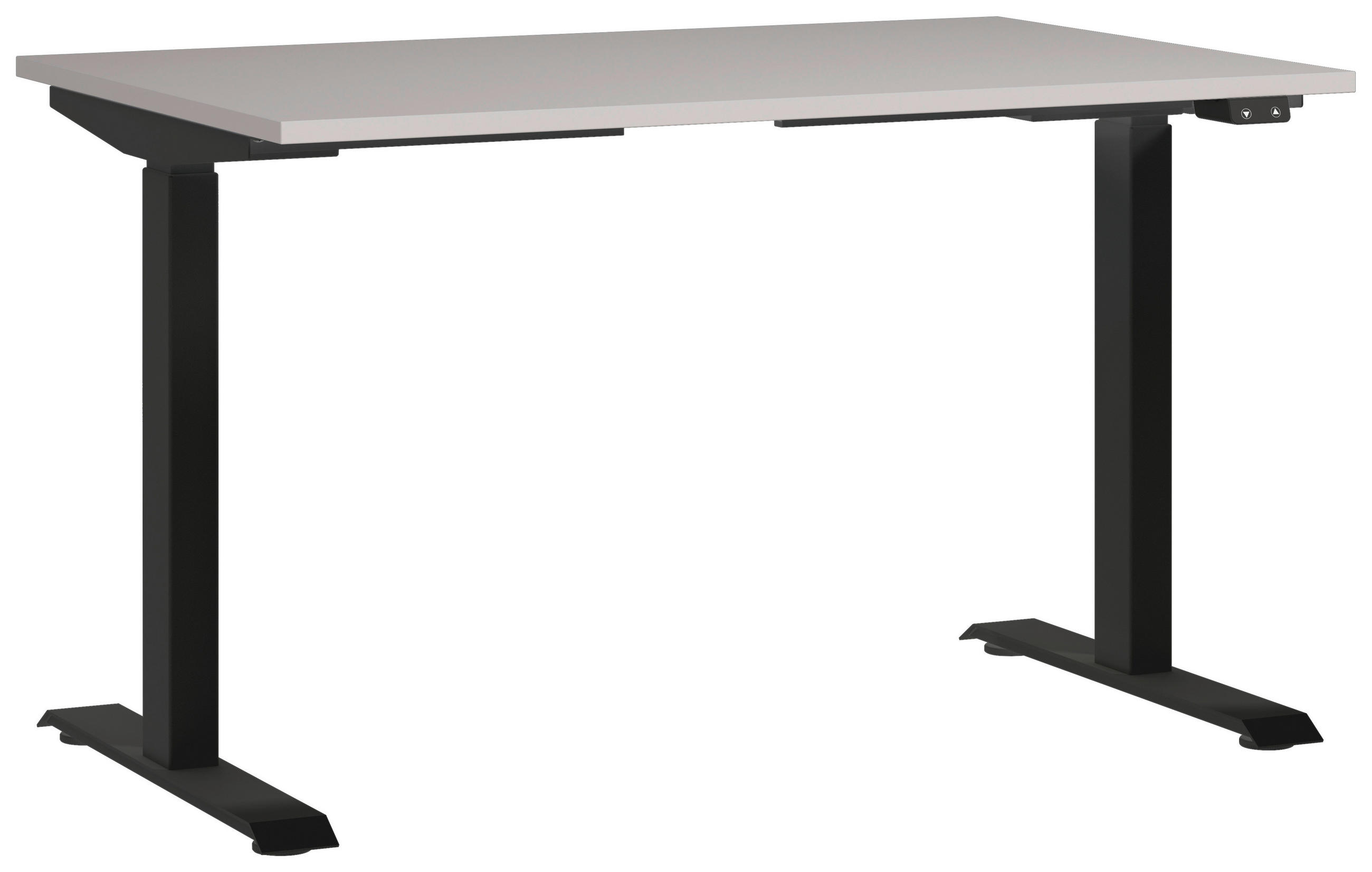 SCHREIBTISCH höhenverstellbar  - Kaschmir/Schwarz, MODERN, Holzwerkstoff/Metall (120/80/72-120cm) - Germania