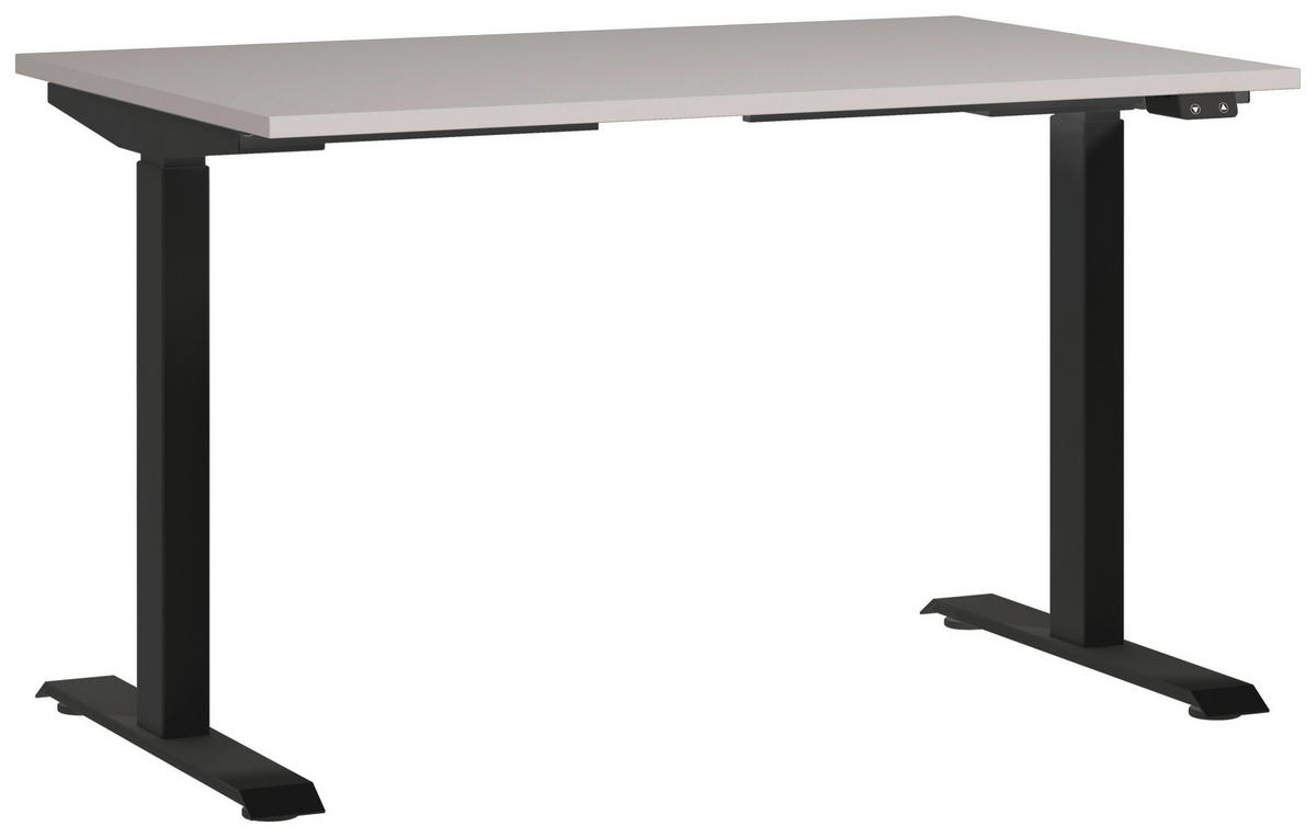 SCHREIBTISCH höhenverstellbar  - Kaschmir/Schwarz, MODERN, Holzwerkstoff/Metall (120/80/72-120cm) - Germania