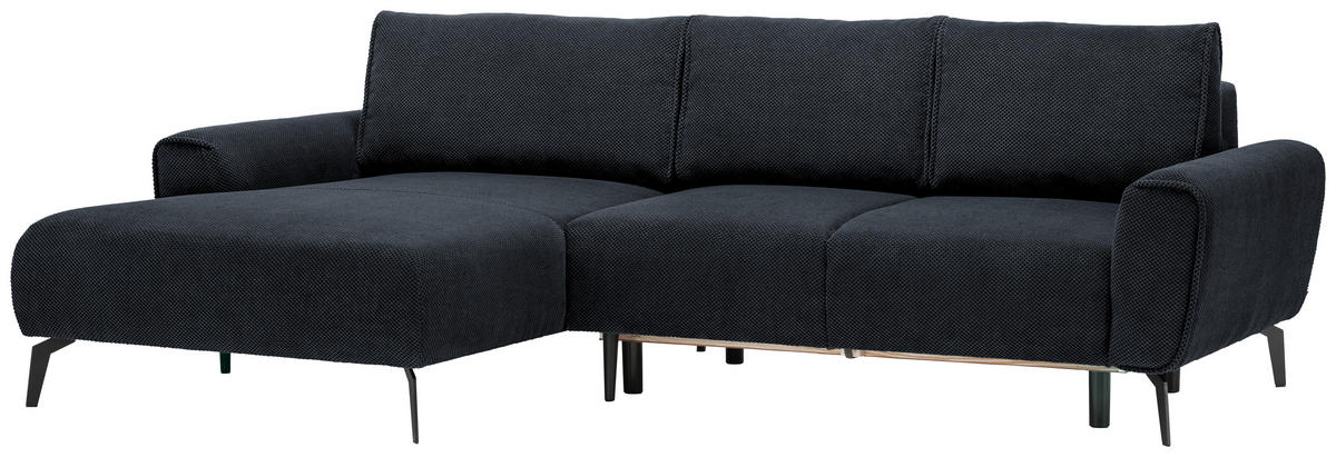 ECKSOFA in Webstoff Anthrazit  - Anthrazit/Schwarz, Design, Textil/Metall (170/272cm) - Welnova