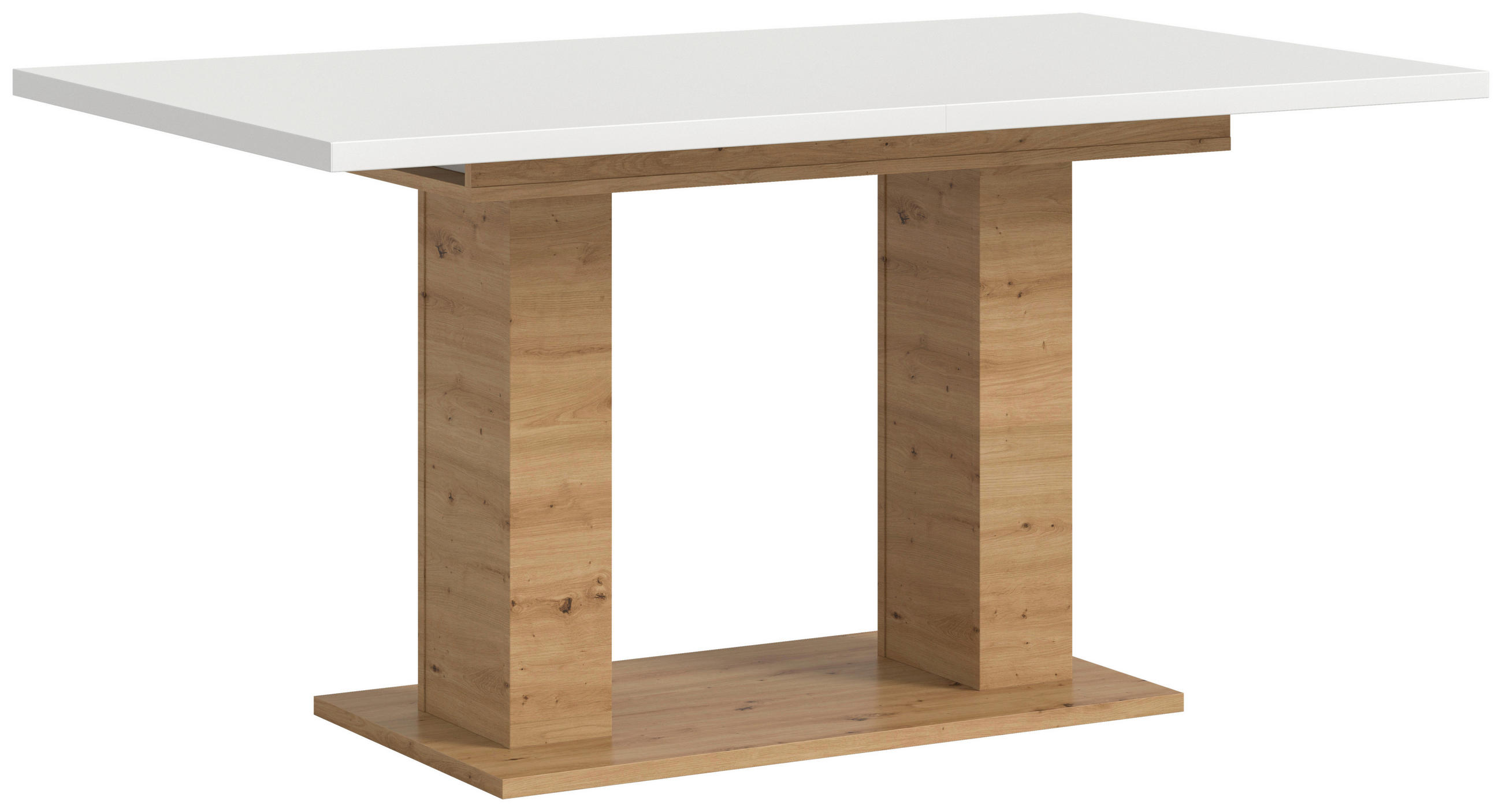 AUSZIEHTISCH Weiß rechteckig  ausziehbar  - Eiche Artisan/Weiß, KONVENTIONELL, Holzwerkstoff (150-190/90/76cm) - MID.YOU