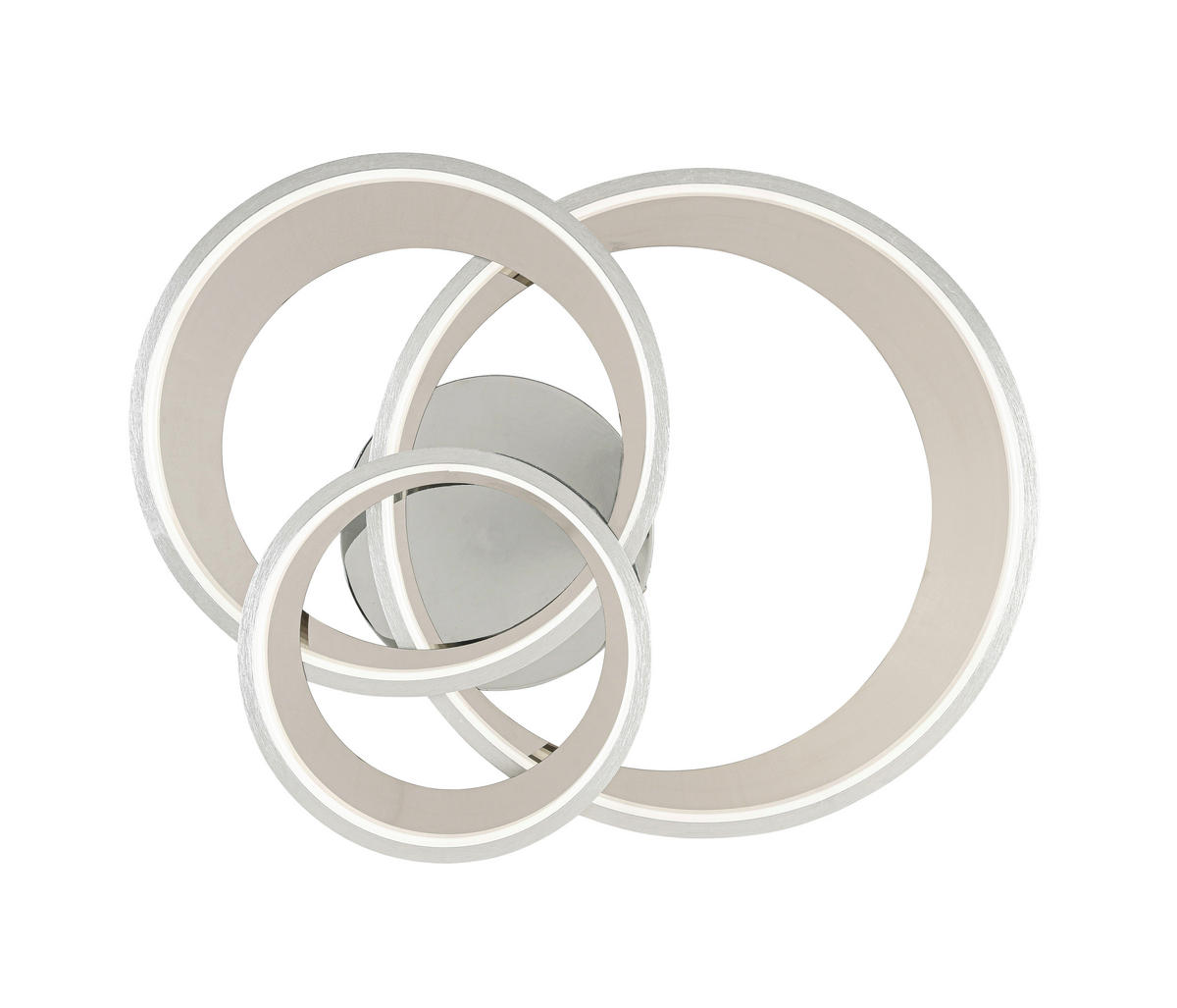 LED-DECKENLEUCHTE 54,2/46,8/11 cm    - Chromfarben/Alufarben, Design, Kunststoff/Metall (54,2/46,8/11cm) - Novel