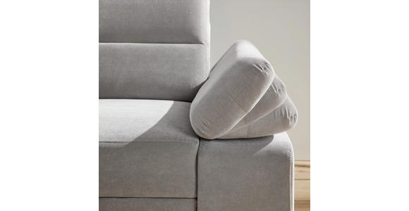 WOHNLANDSCHAFT inkl.Funktionen Hellgrau Webstoff - Dunkelbraun/Hellgrau, Design, Kunststoff/Textil (166/258cm) - Cantus