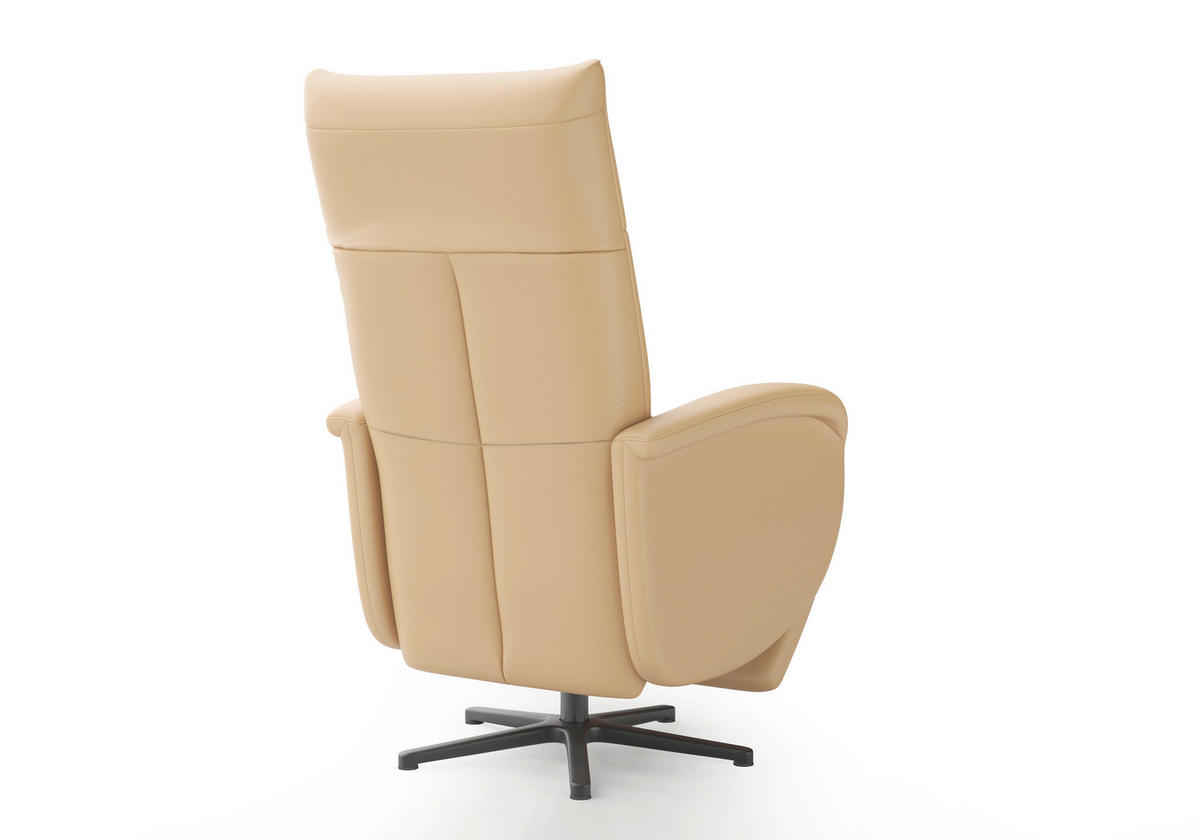 DREHSTUHL Cappuccino  - Schwarz/Cappuccino, MODERN, Leder/Metall (75/112/82cm) - Sit & More