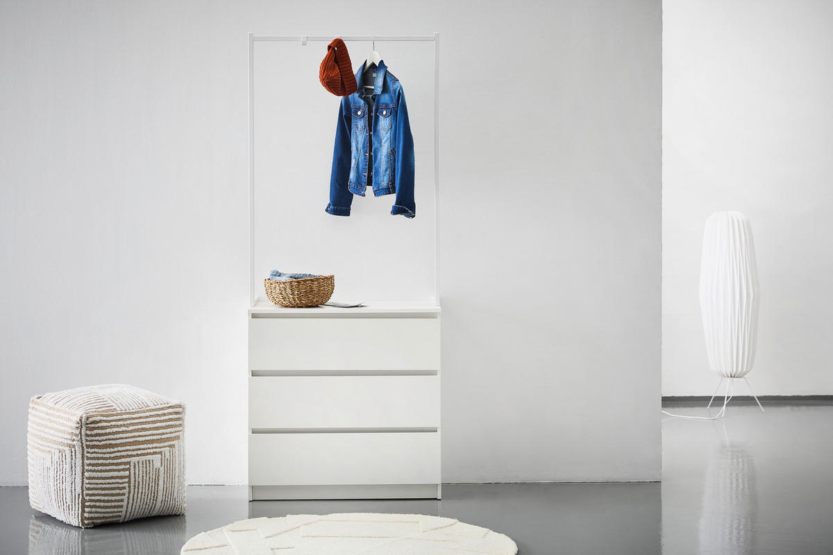 KOMMODE  in 80/195/40 cm  - Weiß, Basics, Holzwerkstoff/Metall (80/195/40cm) - Boxxx