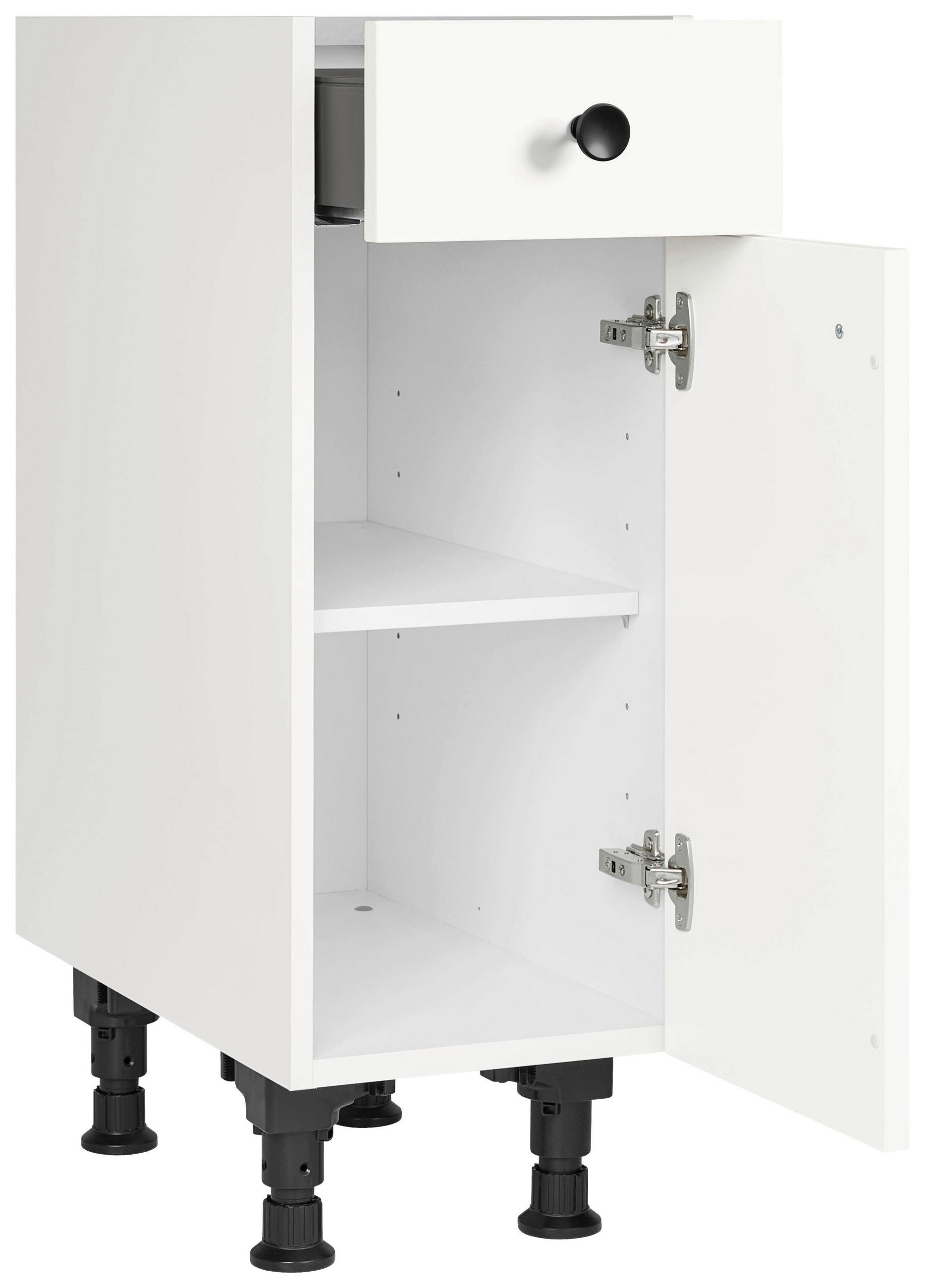 SCHUBKASTENUNTERSCHRANK 30/87/56 cm in Weiß - Schwarz/Weiß, MODERN, Holzwerkstoff/Metall (30/87/56cm) - Nobilia